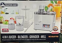 MASTER CHEF 4IN1 JUICER, BLENDER GRINDER & MILL 350W POWER MOTOR MASTER CHEF 4IN1 JUICER, BLENDER GRINDER & MILL 350W POWER MOTOR