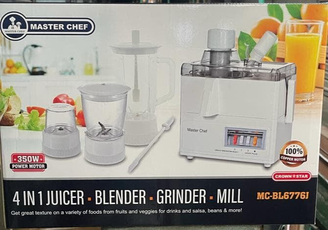 MASTER CHEF 4IN1 JUICER, BLENDER GRINDER & MILL 350W POWER MOTOR MASTER CHEF 4IN1 JUICER, BLENDER GRINDER & MILL 350W POWER MOTOR