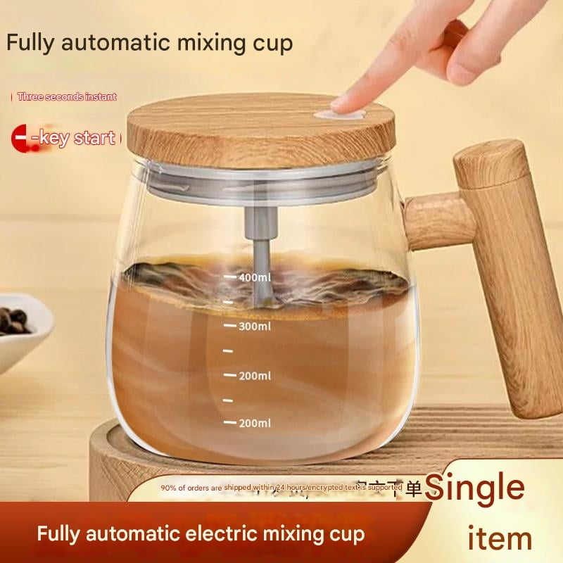 ELECTRIC AUTOMATIC COFFEE EGG BEVERAGE MILK STIRRING GLASS CUP ELECTRIC AUTOMATIC COFFEE EGG BEVERAGE MILK STIRRING GLASS CUP
