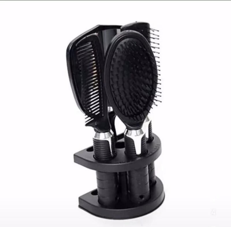 HAIR STYLING COMB AND BRUSH SET - 1 MIRROR. 2 BRUSHES, 1 COMB & 1 ORGANIZER HAIR STYLING COMB AND BRUSH SET - 1 MIRROR. 2 BRUSHES, 1 COMB & 1 ORGANIZER