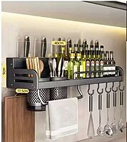 WALL MOUNTED KITCHEN UTENSILS AND CUTLERIES HOLDER WITH TOWEL RACK WALL MOUNTED KITCHEN UTENSILS AND CUTLERIES HOLDER WITH TOWEL RACK