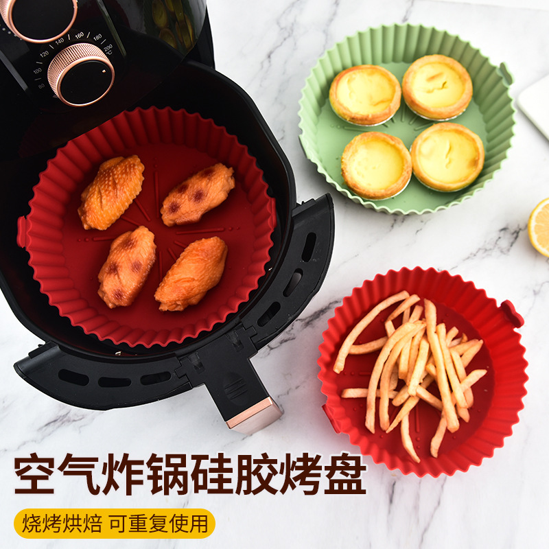 SILICONE AIR FRYER PLATE BIG SIZE AIR FRYER BOWL - REUSABLE - VERY THICK SILICONE AIR FRYER PLATE BIG SIZE AIR FRYER BOWL - REUSABLE - VERY THICK