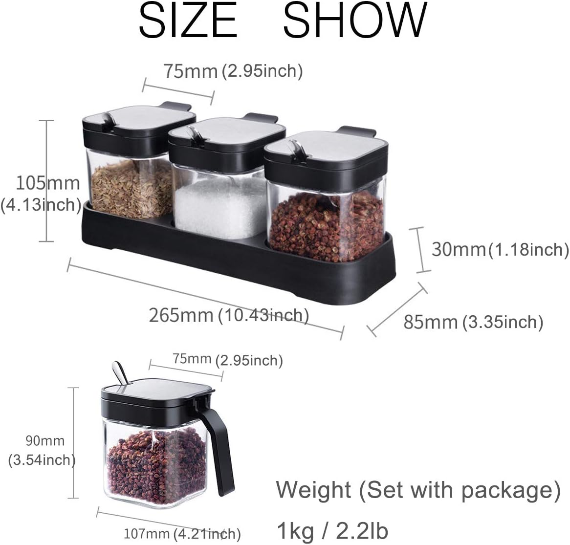 7 PIECES SET OF SPICE CONTAINERS SPICE RACK 7 PIECES SET OF SPICE CONTAINERS SPICE RACK
